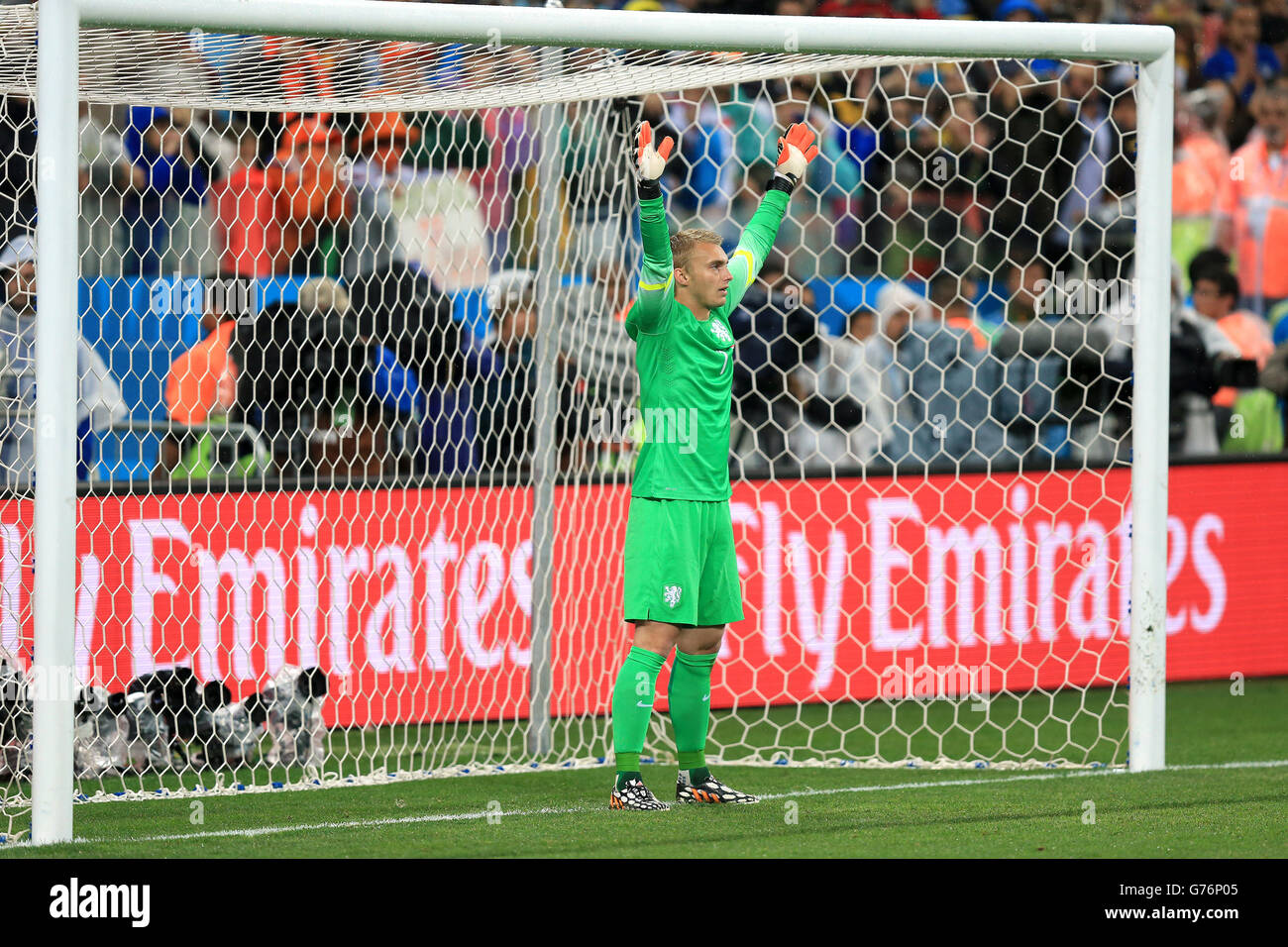 Netherlands goalkeeper Jasper Cillessen during the penalty shootout Stock Photo