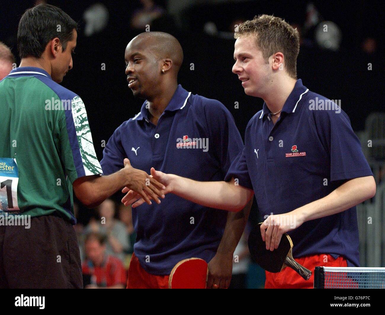 Table Tennis England's Gareth Herbert (C) & Andrew Baggaley Stock