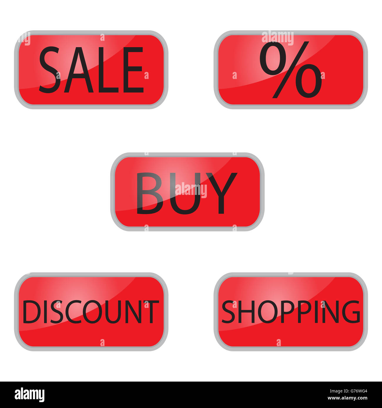 Web red button shooping and online shop Stock Photo