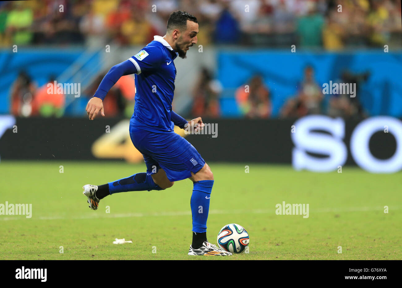 Soccer - FIFA World Cup 2014 - Round of 16 - Costa Rica v Greece - Arena Pernambuco. Kostas Mitroglou, Greece Stock Photo