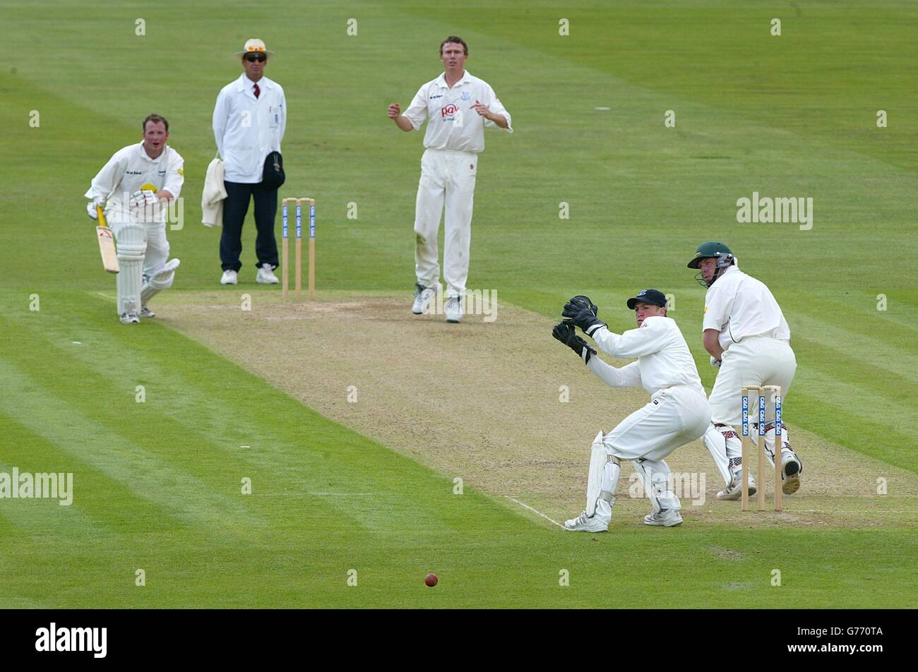 Leicestershire v Sussex. Leicestershire's Trevor Ward watches his shot during the C&G trophy at Grace Road, Leicester. Stock Photo