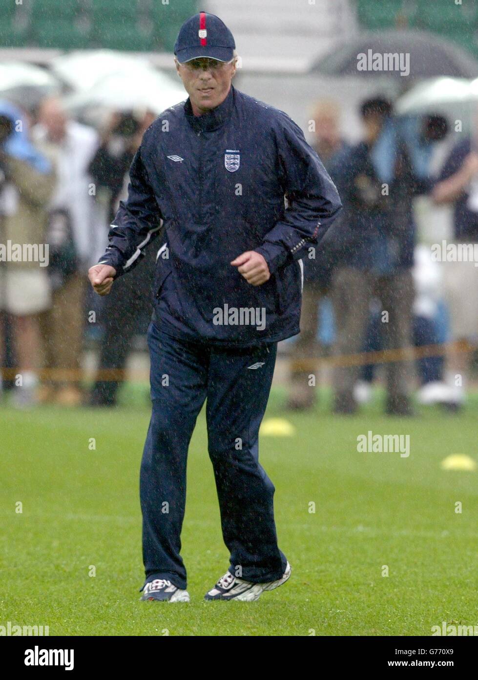 England manager Sven Goran Eriksson watches a team training session at ...