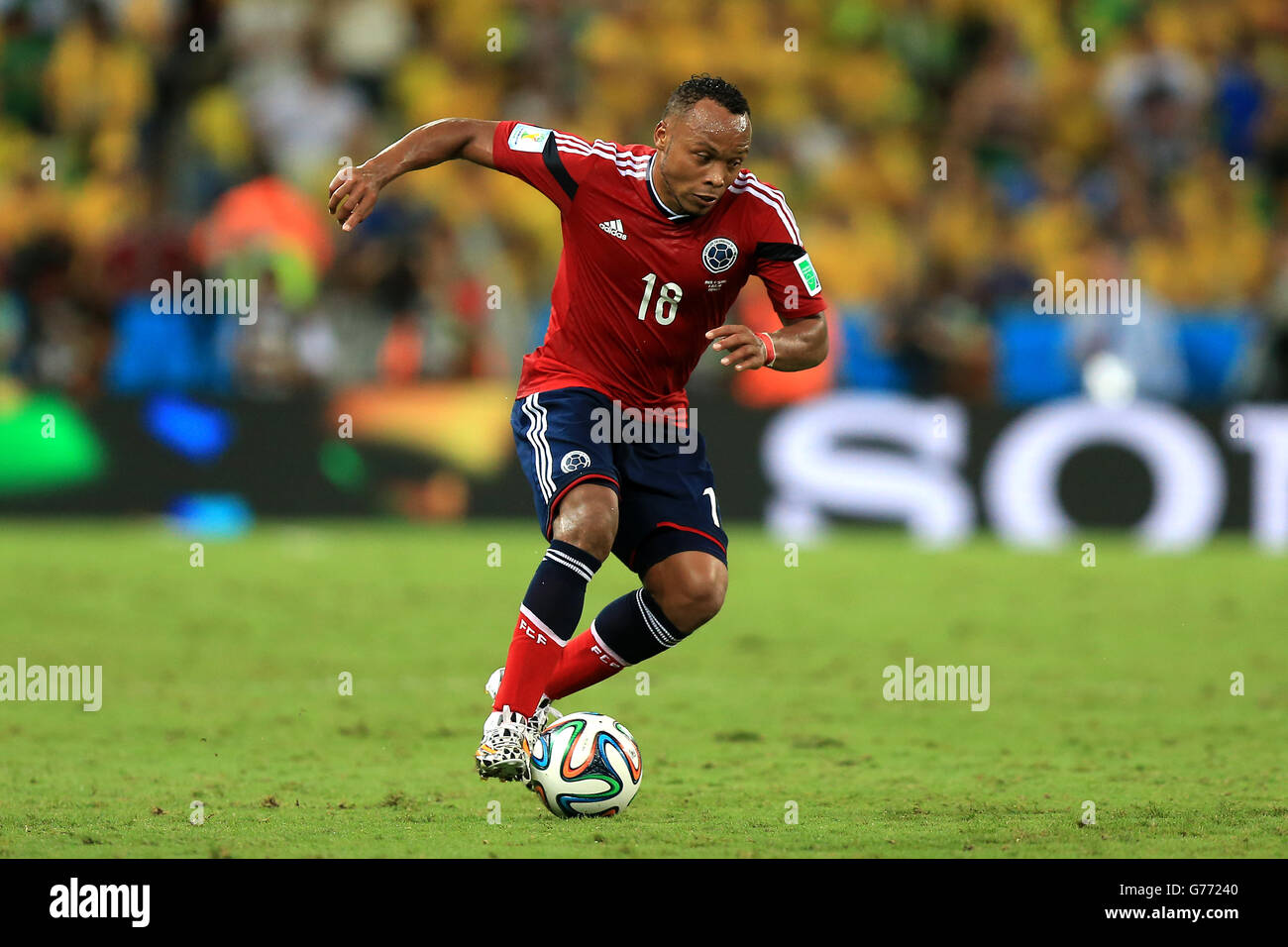 Soccer - FIFA World Cup 2014 - Quarter Final - Brazil v Colombia - Estadio Castelao. Colombia's Juan Camilo Zuniga Stock Photo
