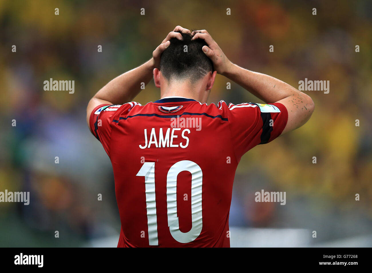 Soccer - FIFA World Cup 2014 - Quarter Final - Brazil v Colombia - Estadio Castelao. Colombia's James Rodriguez Stock Photo