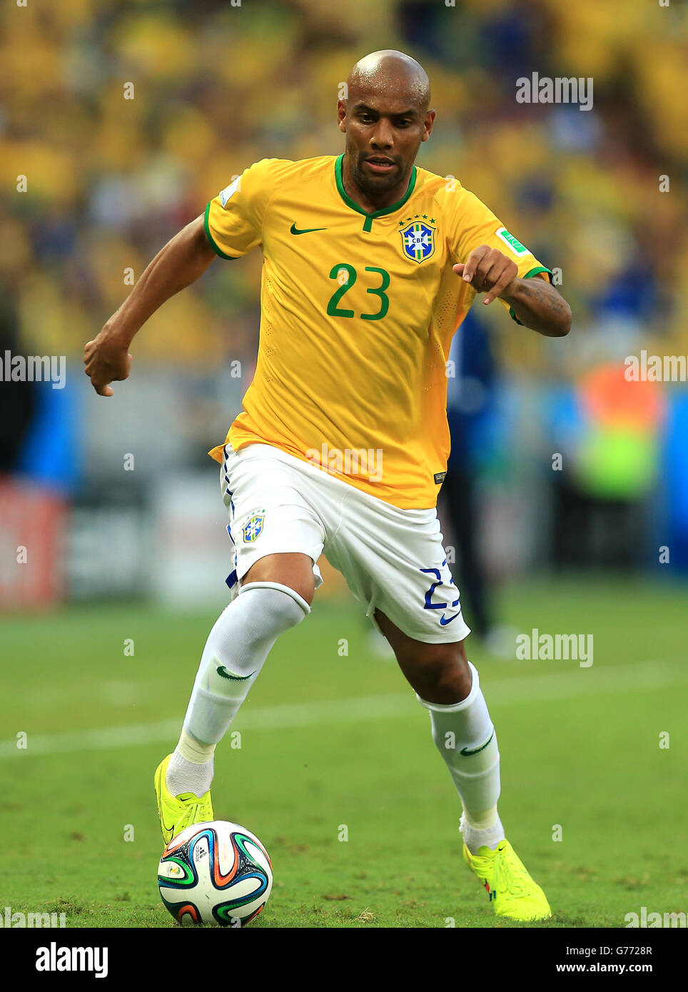Soccer - FIFA World Cup 2014 - Quarter Final - Brazil v Colombia - Estadio Castelao. Brazil's Maicon Stock Photo