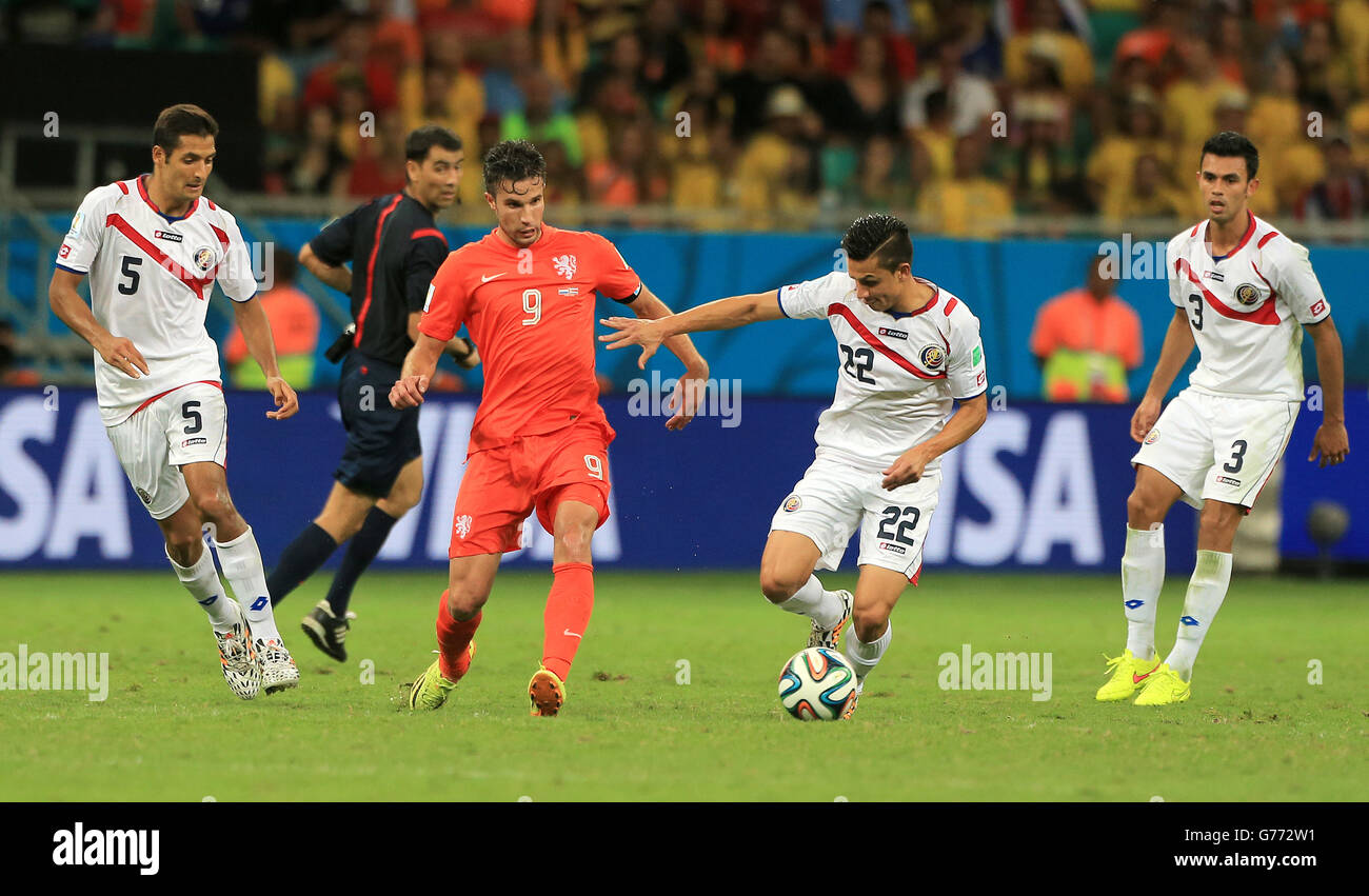 Soccer - FIFA World Cup 2014 - Quarter Final - Netherlands v Costa Rica - Arena Fonte Nova Stock Photo