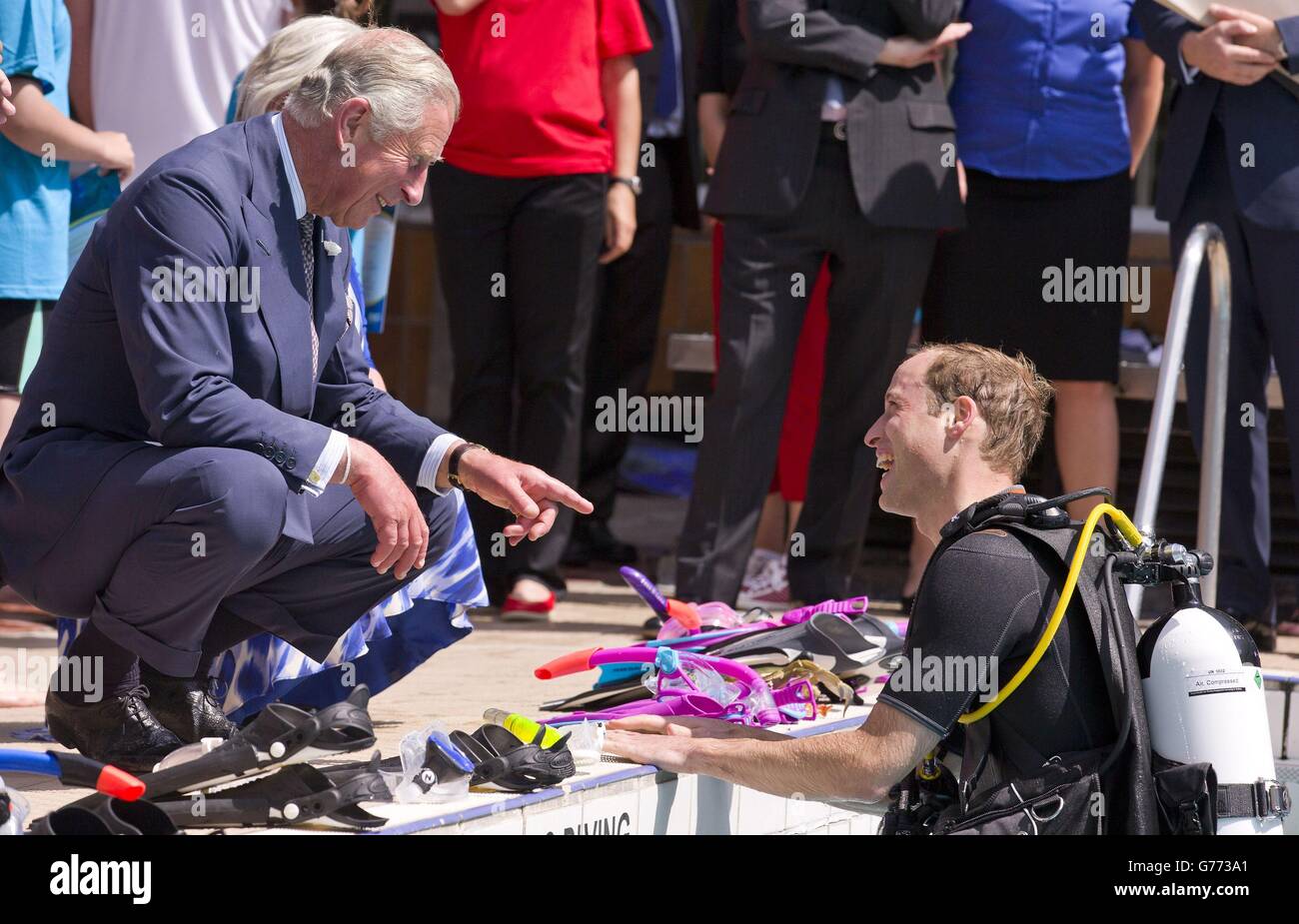 Royal visit to the British Sub-Aqua Club Stock Photo