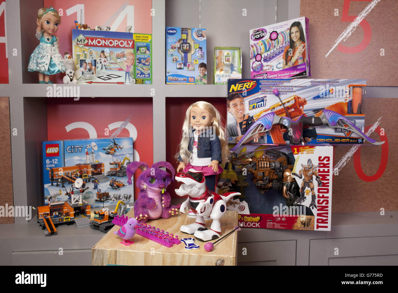 Argos unveils their list of top toy predictions for 2014 during the Argos Christmas Preview in London. Stock Photo