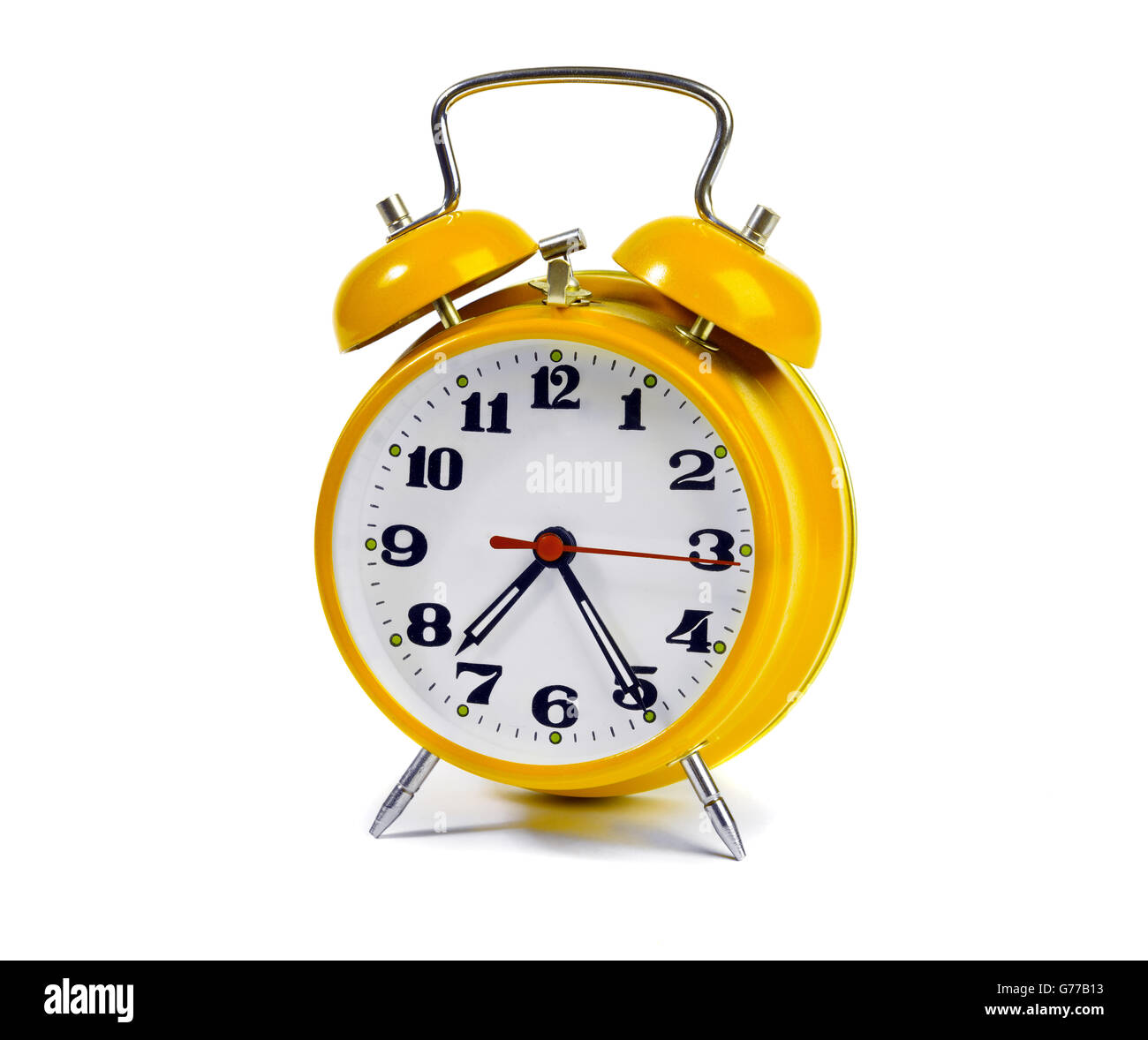 Alarm clock isolated on white Stock Photo