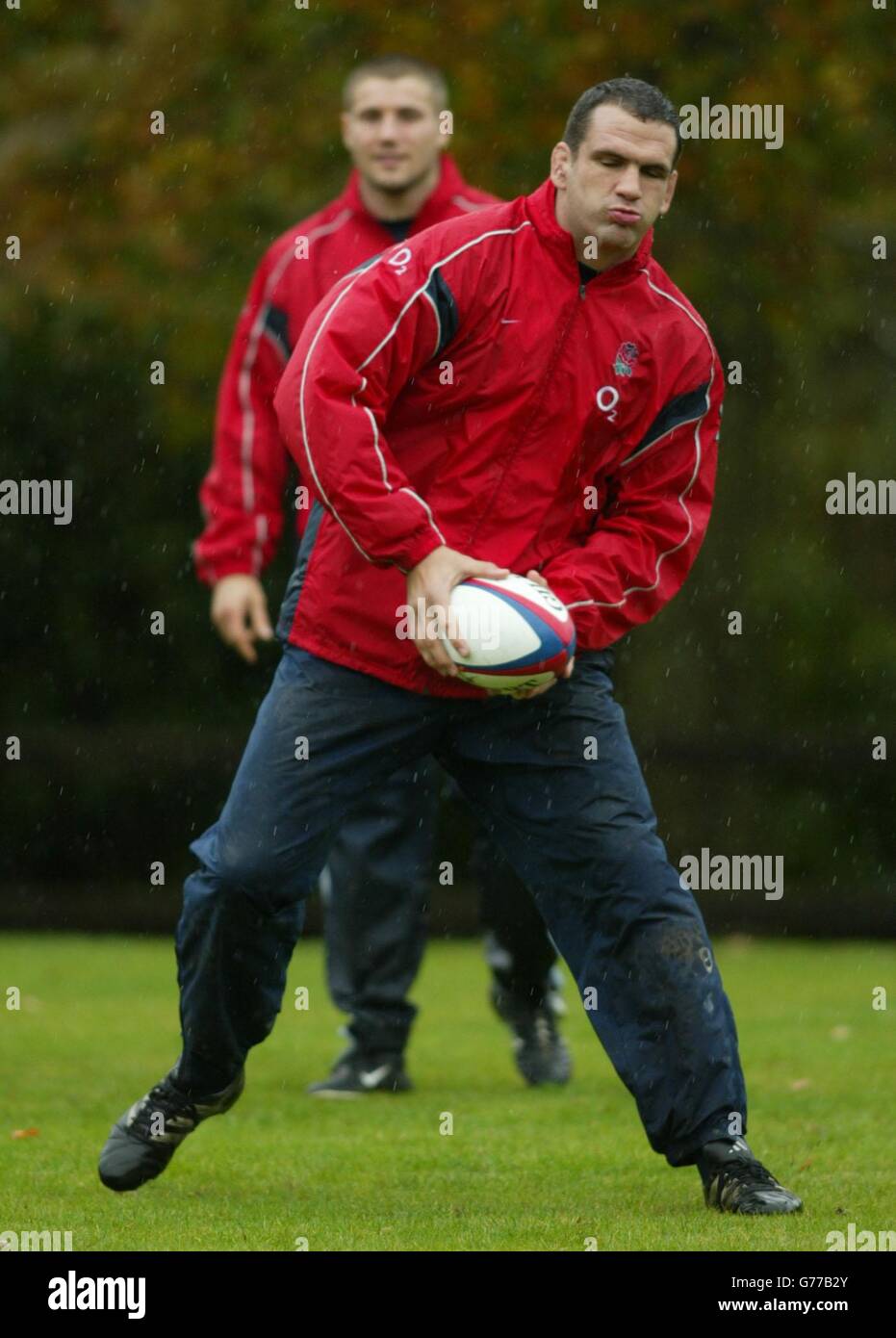 England rugby union captain Martin Johnson during a training session at ...