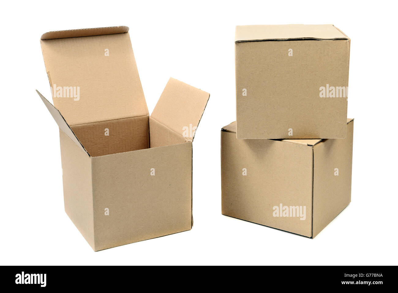 recycle brown box packaging Stock Photo