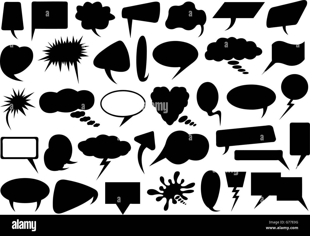 Set of different speech bubbles isolated on white Stock Vector Image ...