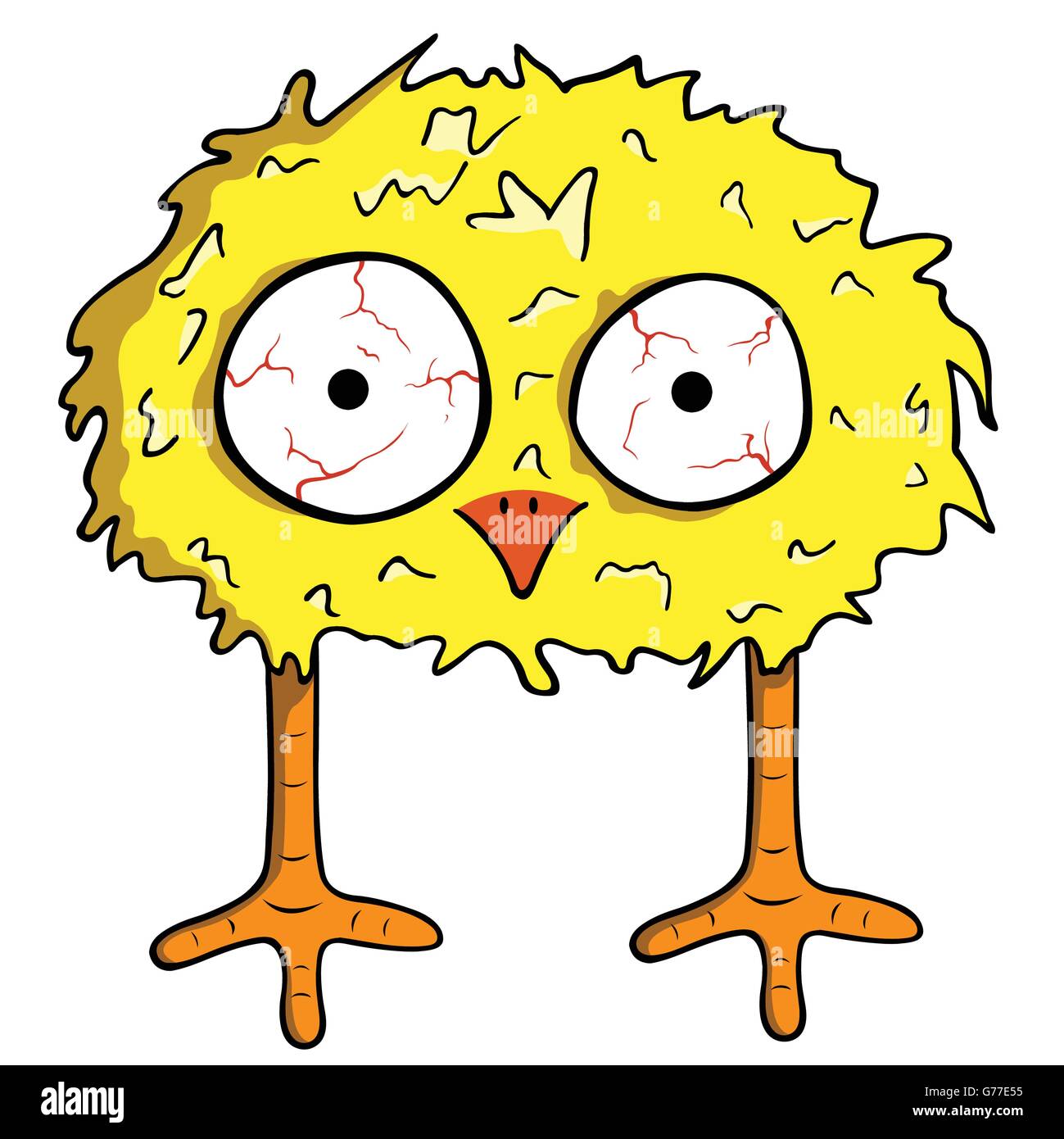 Cartoon chick isolated on white Stock Vector