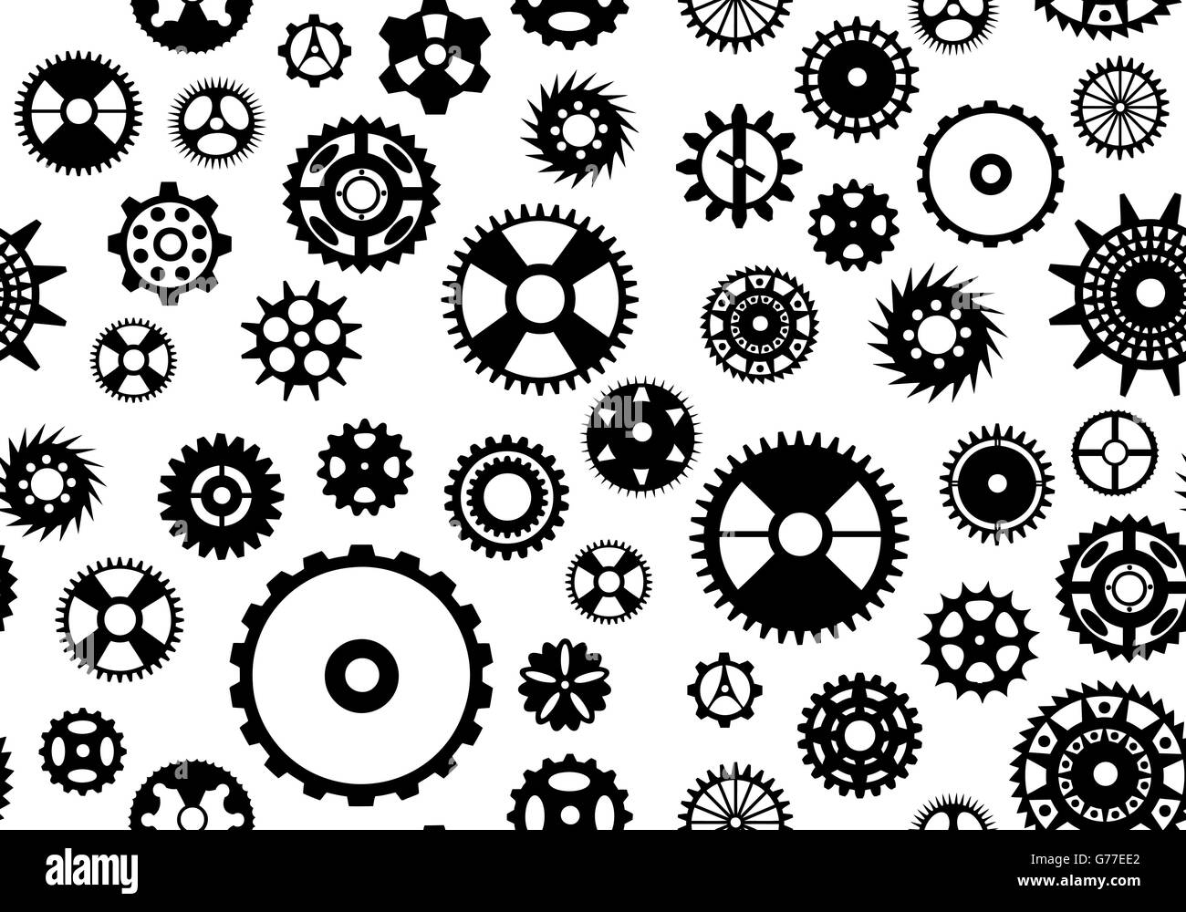 Seamless gear background isolated on white Stock Vector Image & Art - Alamy