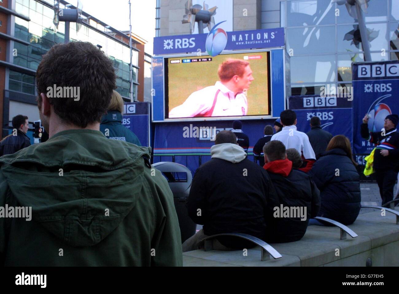 Spectator Watching Rugby Match RBS 6 Nations England v France. Spectators watching the RBS 6 Nations ...