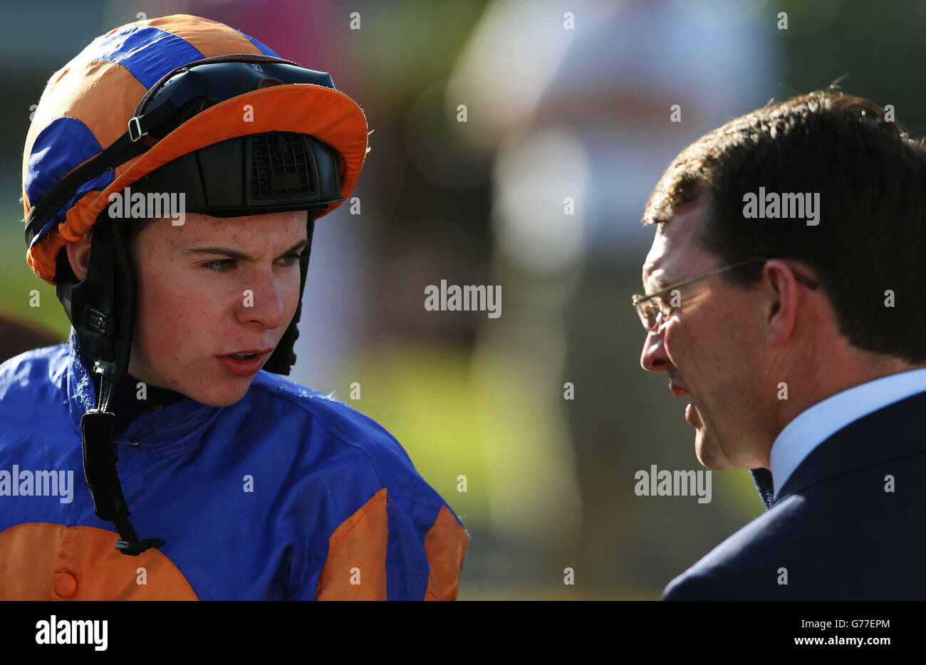 Jockey Joseph O'Brien with his father and trainer of Gleneagles after