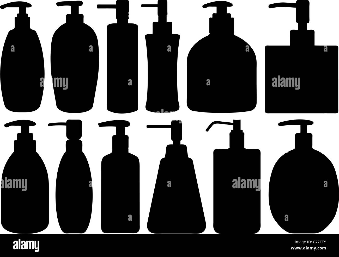 Set of different liquid soaps isolated on white Stock Vector Image ...