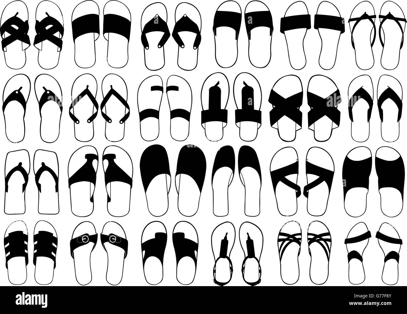 Flip flop set Stock Vector Image & Art Alamy
