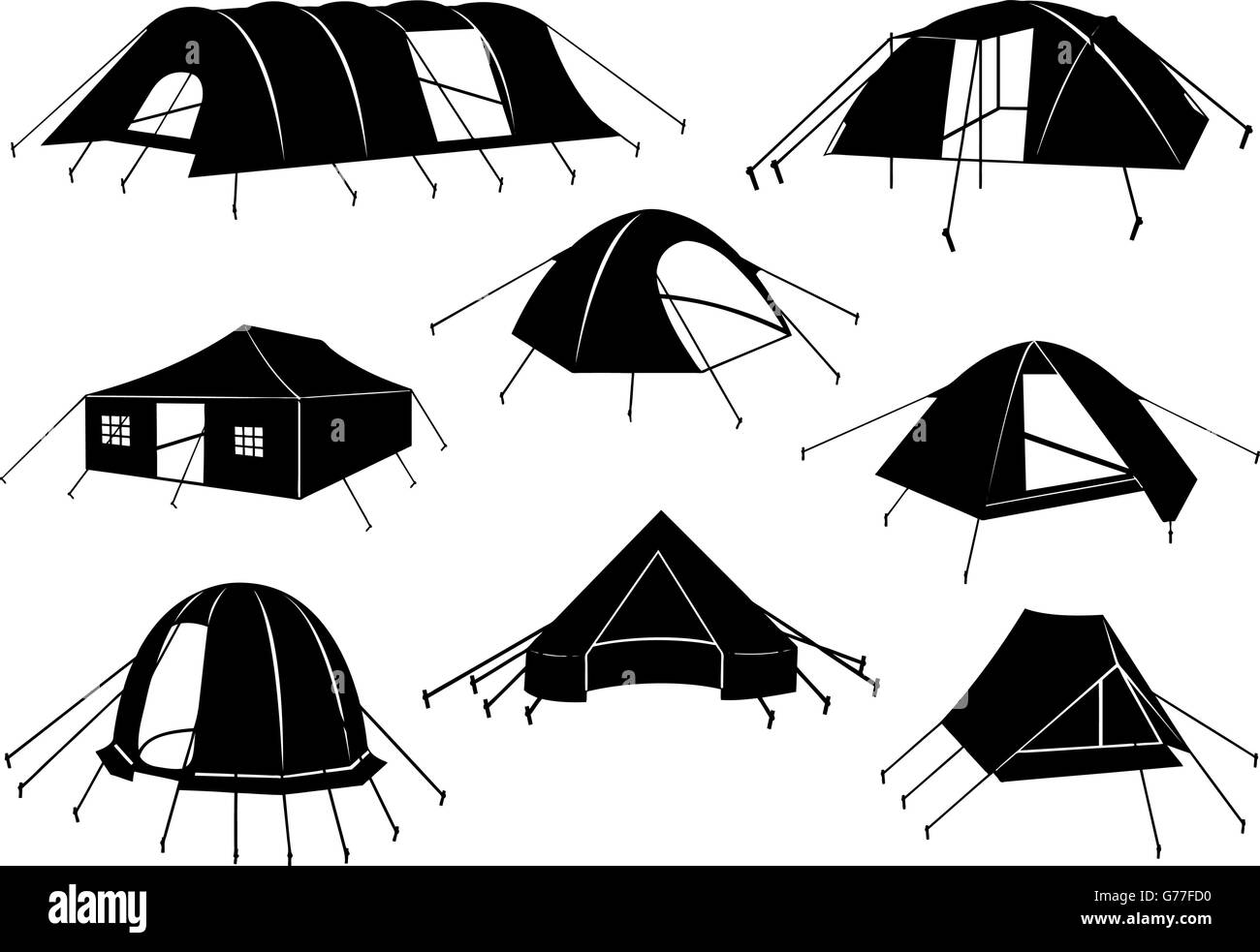 Set of tents isolated on white Stock Vector Image & Art - Alamy
