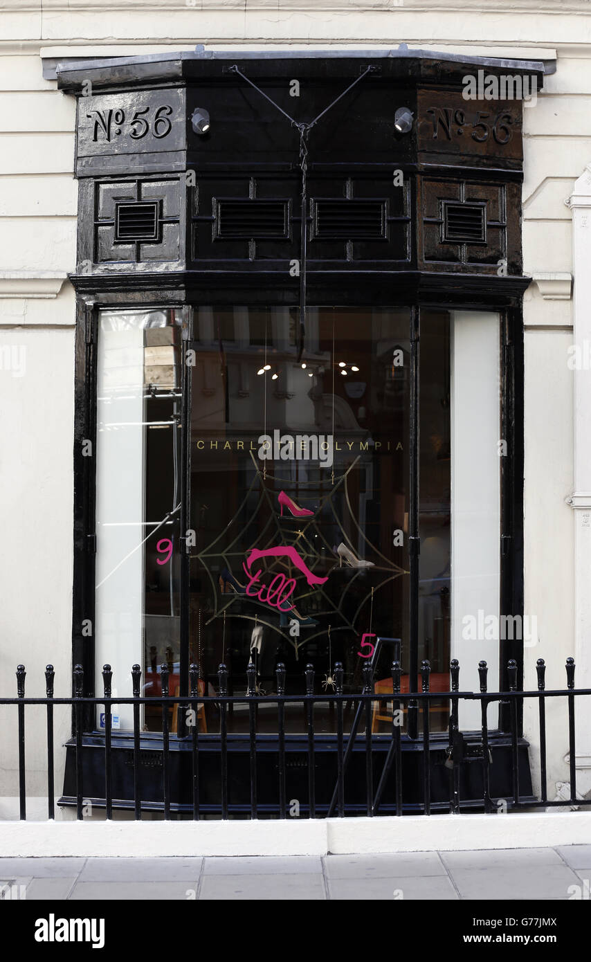 The shop front of charlotte olympia shoe store on street hi-res stock ...