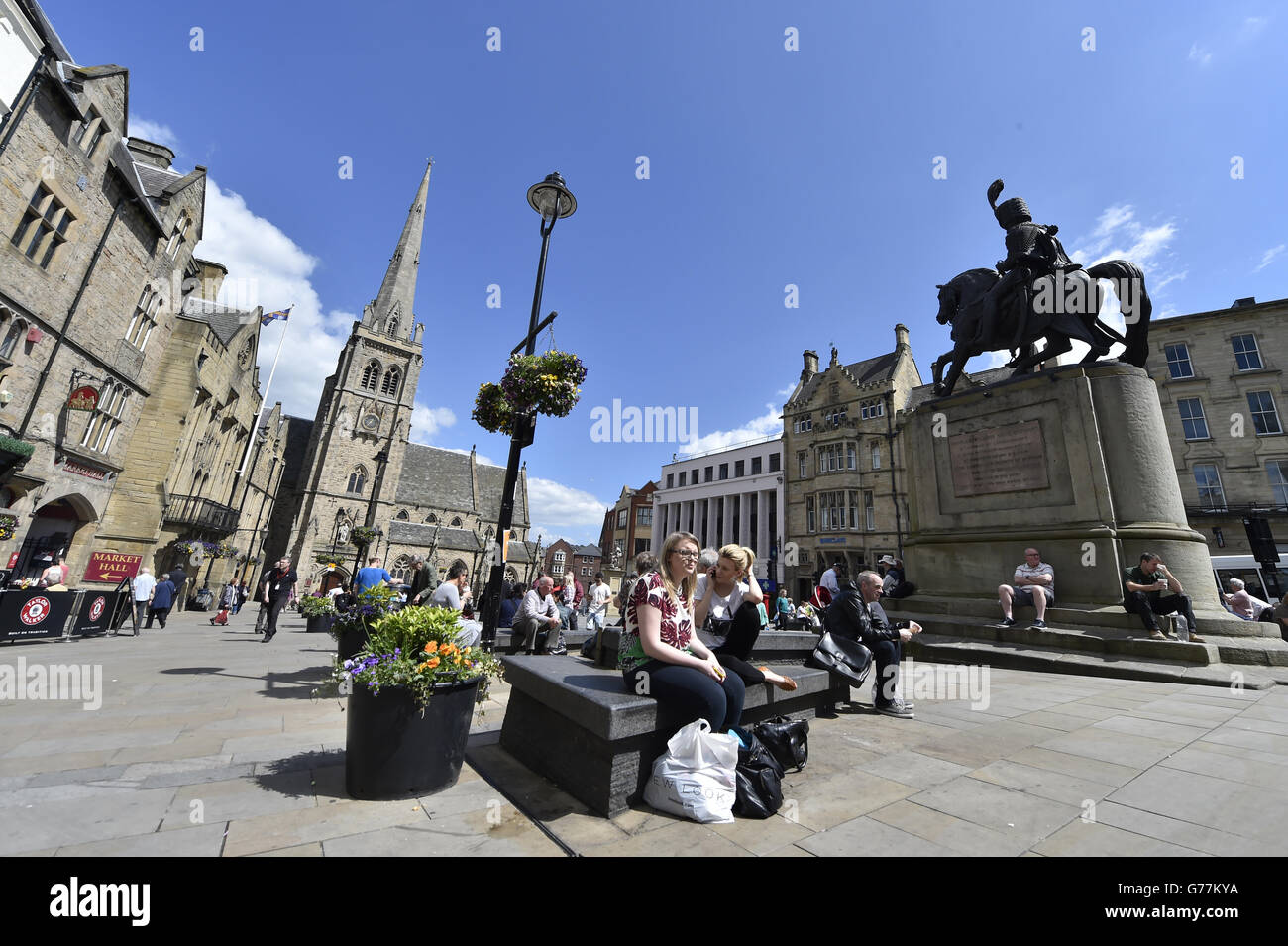 Durham city Market Place in Durham, County Durham Stock Photo Alamy