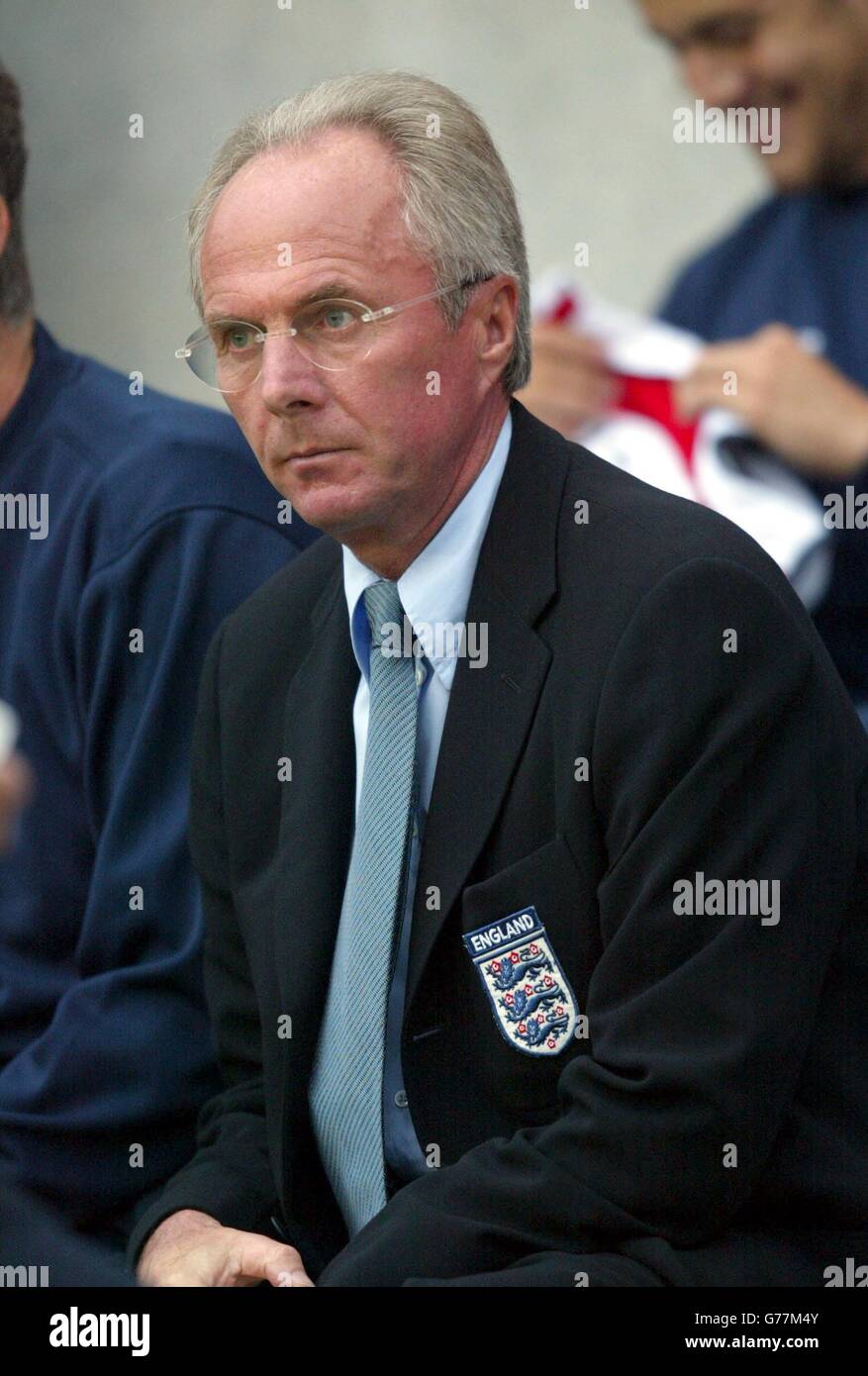 England manager Sven Goran Eriksson on the bench, during their friendly ...