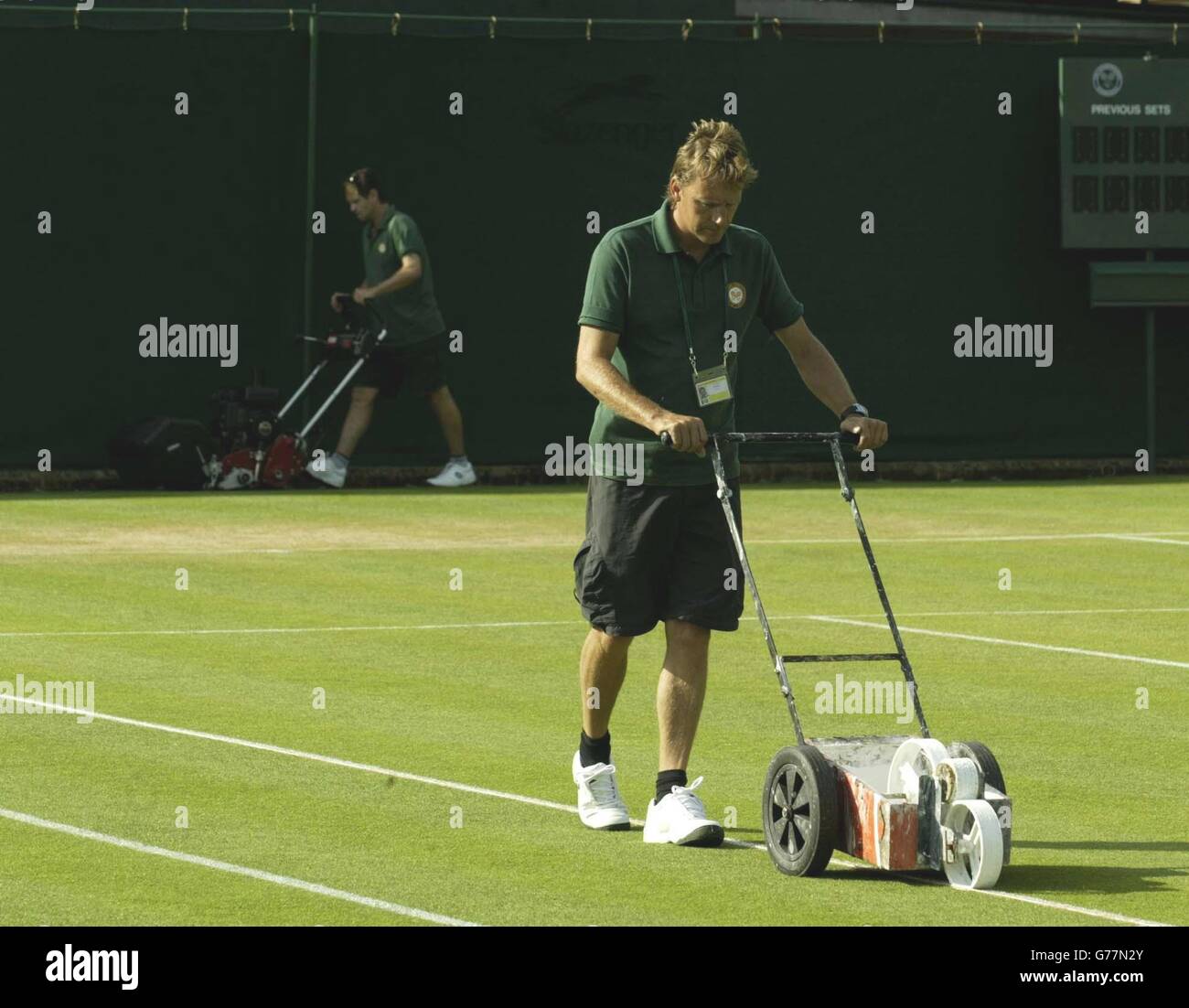 Groundstaff prepare court 14 Stock Photo Alamy Groundstaff prepare court 14 Stock Photo Alamy