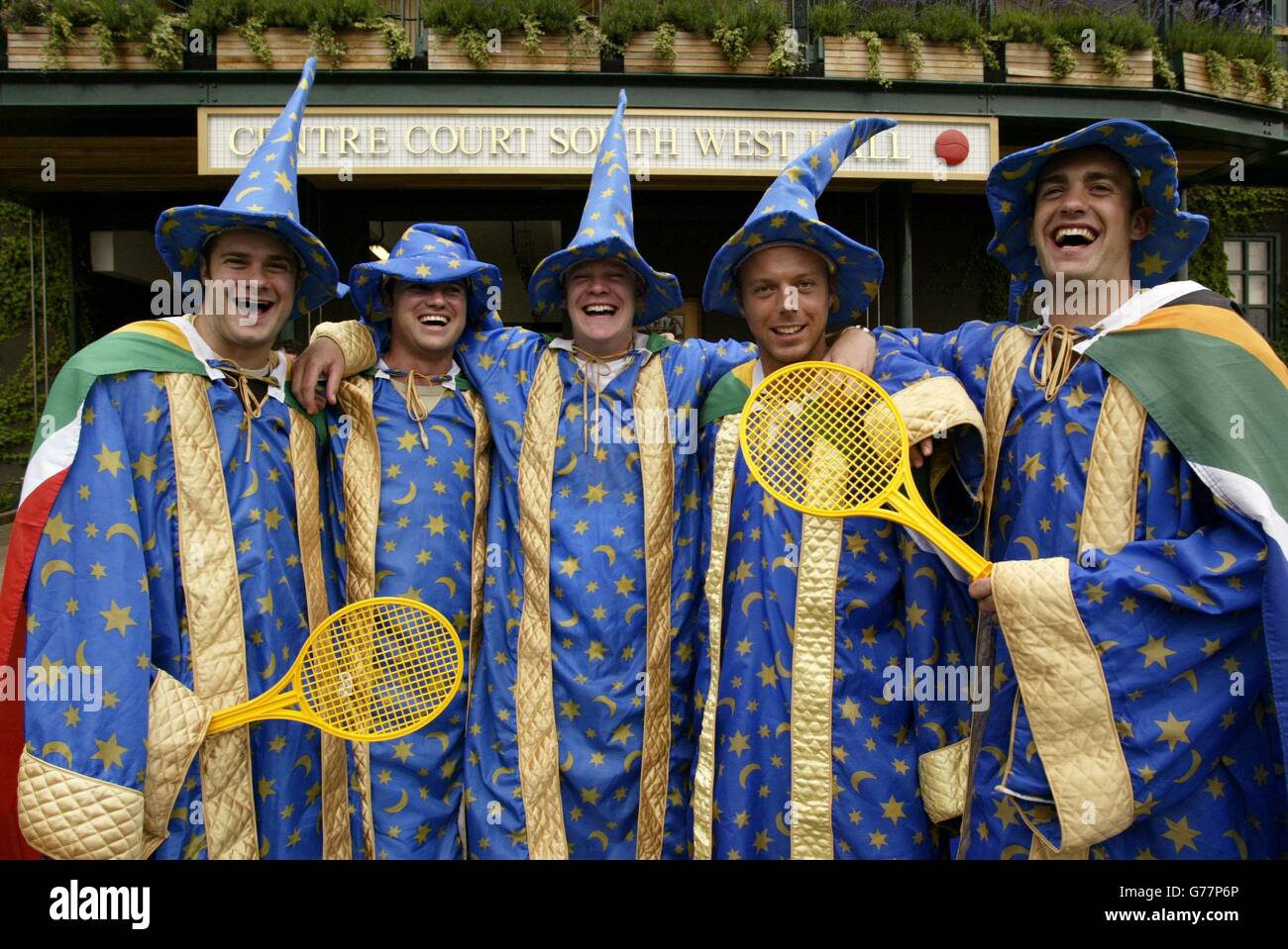 Harry Potter fans from South Africa enjoy a day out at the All England Lawn  Tennis Championships in Wimbledon Stock Photo - Alamy