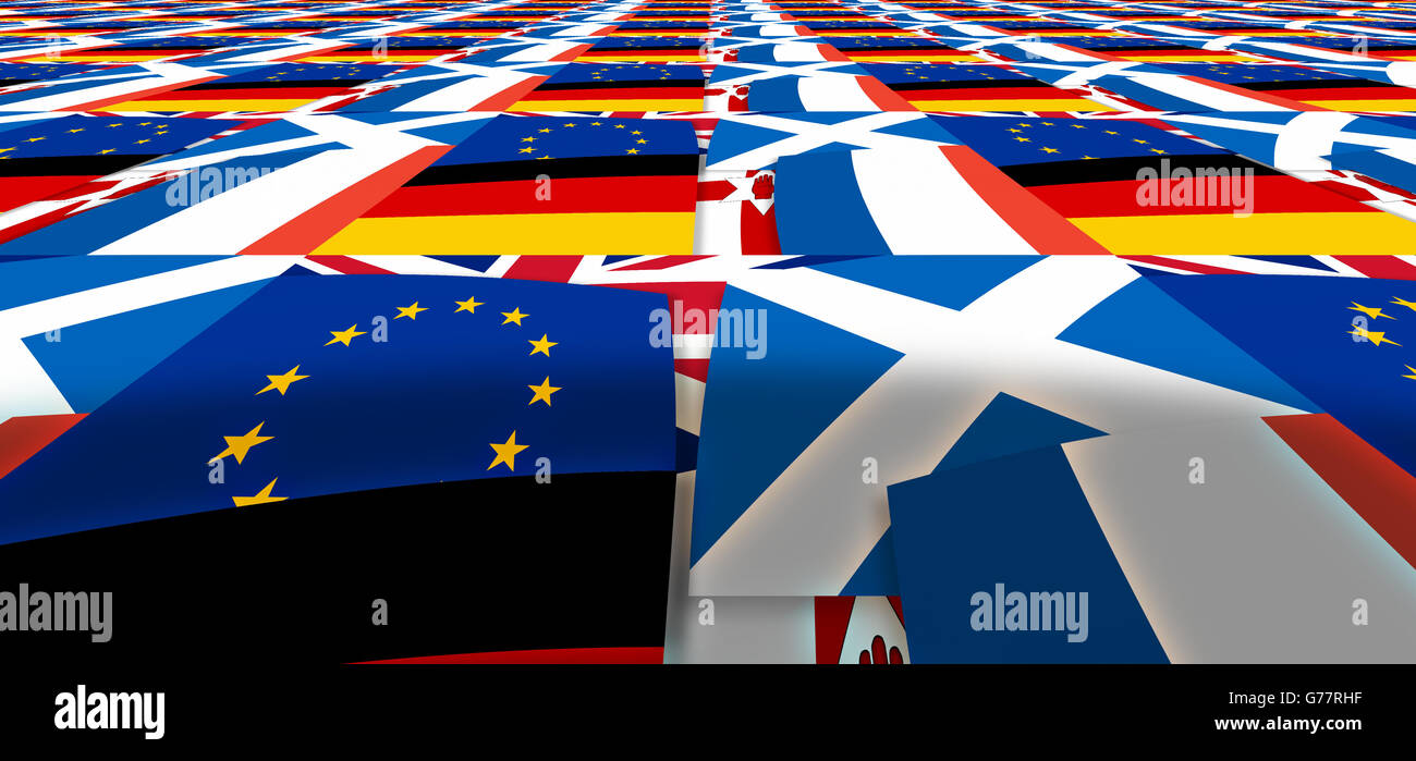 endless Europe north irland germany scotland france background flags Stock Photo