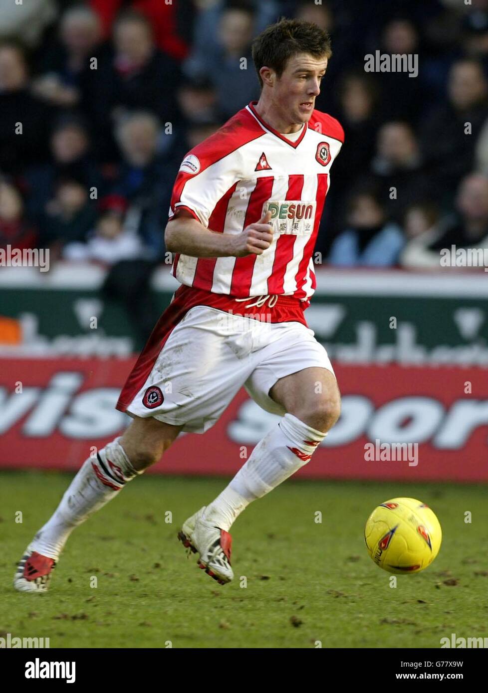 Sheffield United's Michael Tonge, during their Nationwide Division One match against Norwich City at Bramall Lane, Sheffield. Sheffield were defeated 0-1 by Norwich City. NO UNOFFICIAL CLUB WEBSITE USE. Stock Photo