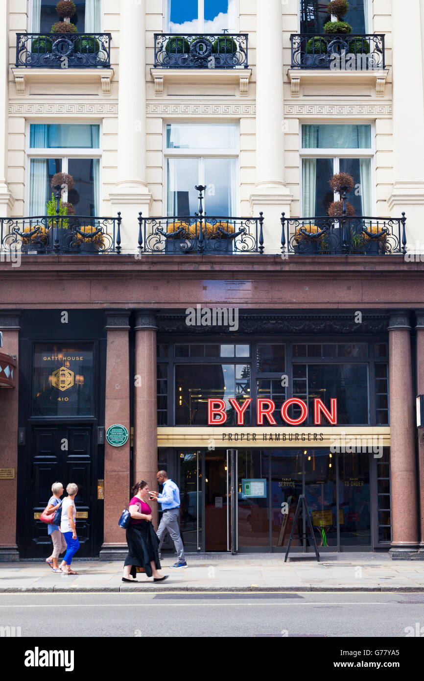 Shop front, Byron, hamberger restaurant, London, UK Stock Photo
