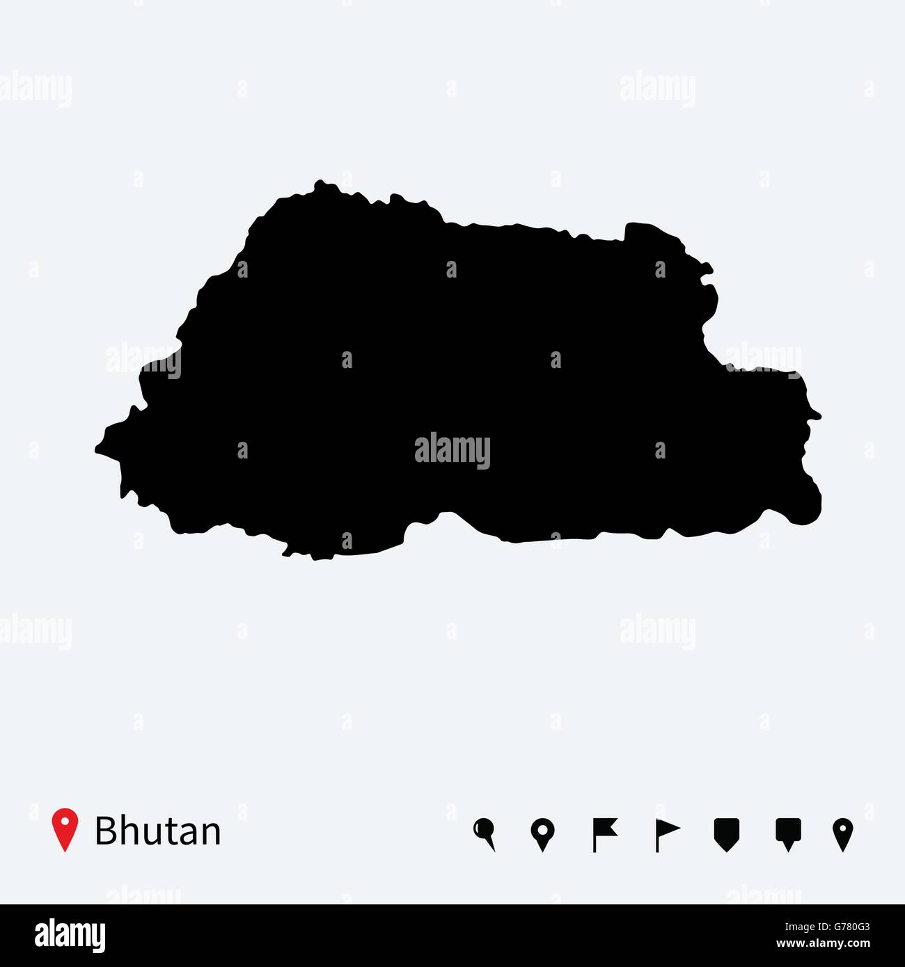 Map of bhutan hi-res stock photography and images - Alamy