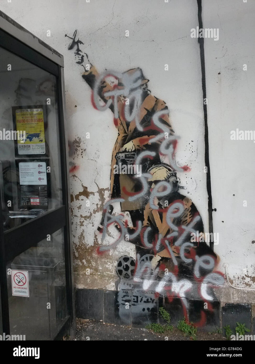 Seven-Figure Banksy <em>Spy Booth</em> Vandalized