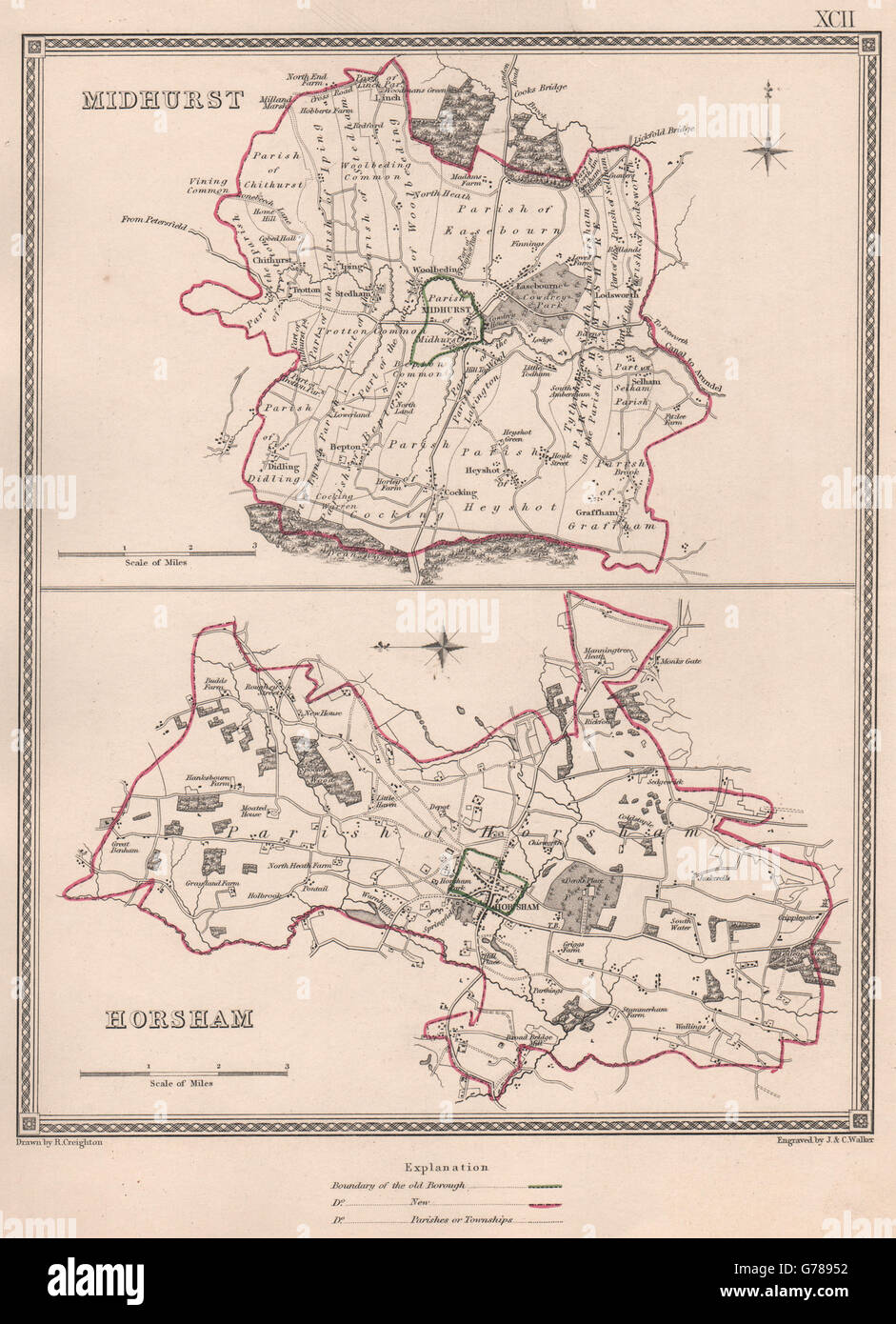 Old Street Map Of Horsham Old Horsham High Resolution Stock Photography And Images - Alamy