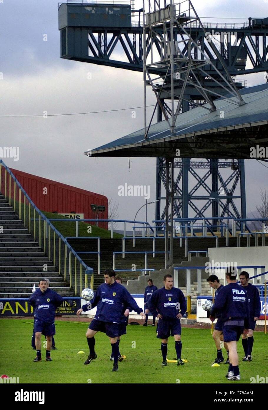 Scotland training at the Greenock Morton stadium before their game ...