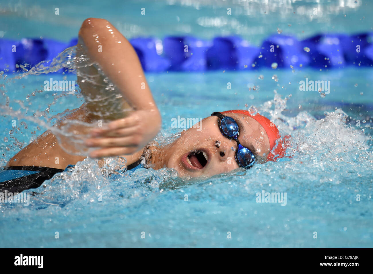 Malaysia's Erika Kong Chia Chia in action in the Women's 400m Individual Medley at Tolcross International Swimming Centre during the 2014 Commonwealth Games in Glasgow. Stock Photo