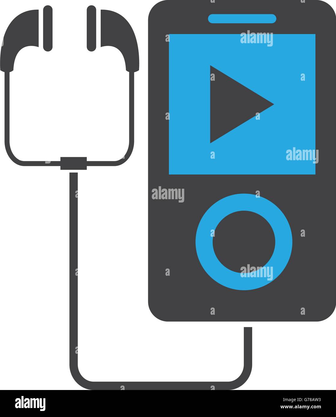 music player with earphones icon Stock Vector Image & Art - Alamy