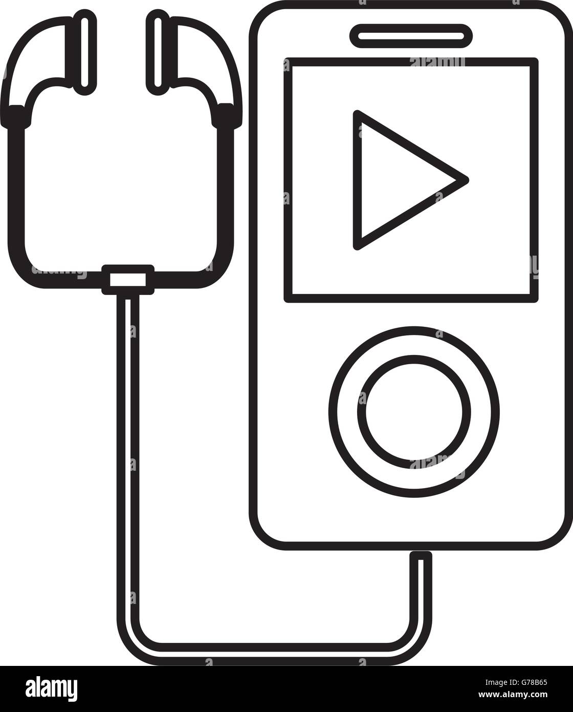 music player with earphones icon Stock Vector Image & Art - Alamy