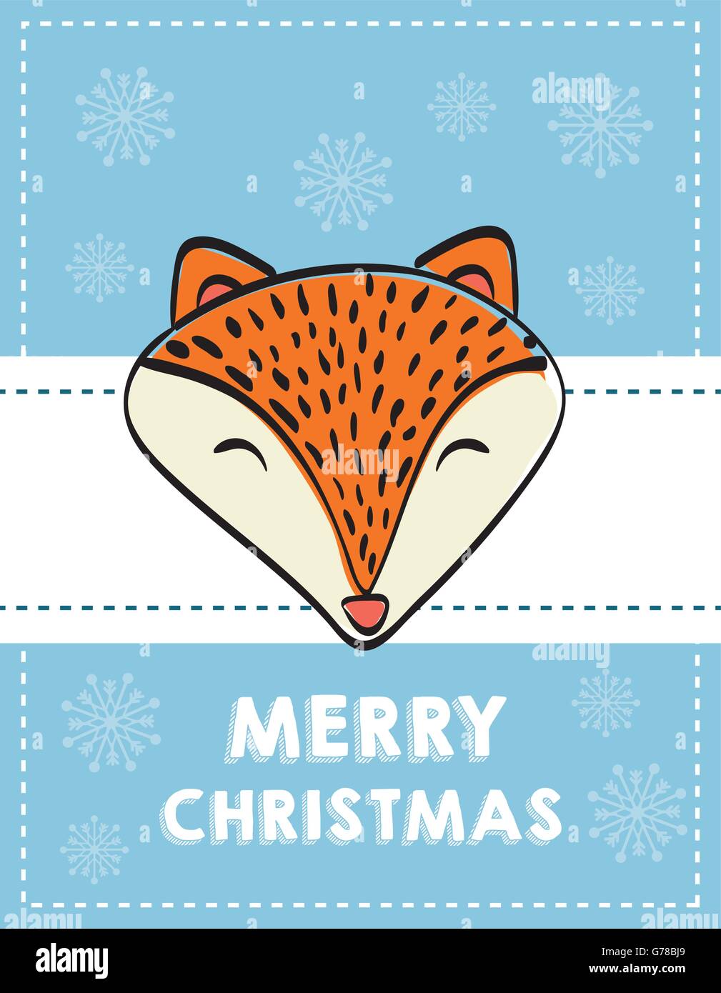 fox cartoon icon. Merry Christmas. vector graphic Stock Vector Image