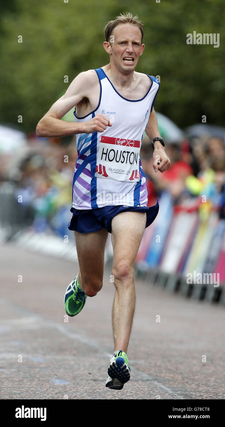 Scotland's Derek Hawkins during the Men's Marathon during the 2014 Commonwealth Games in Glasgow during the 2014 Commonwealth Games in Glasgow. Stock Photo