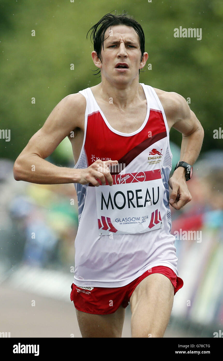 England's Ben Moreau in action during the Men's Marathon during the 2014 Commonwealth Games in Glasgow during the 2014 Commonwealth Games in Glasgow. Stock Photo