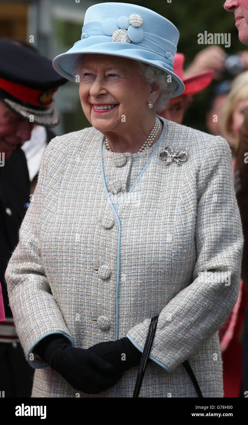 Queen visits 150th Anniversary Turriff Show Stock Photo