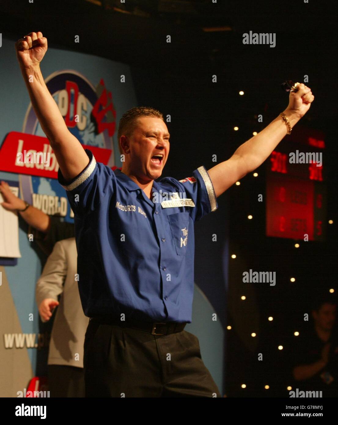 England's Kevin Painter celebrates his quarterfinal victory over Wales