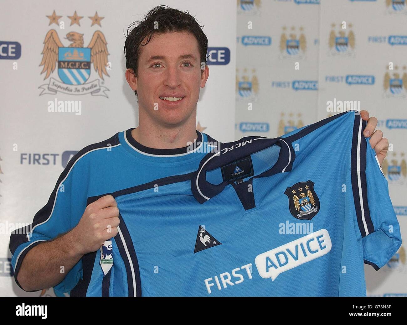 Manchester City's new signing Robbie Fowler at the team's Carrington training ground, Manchester. Stock Photo