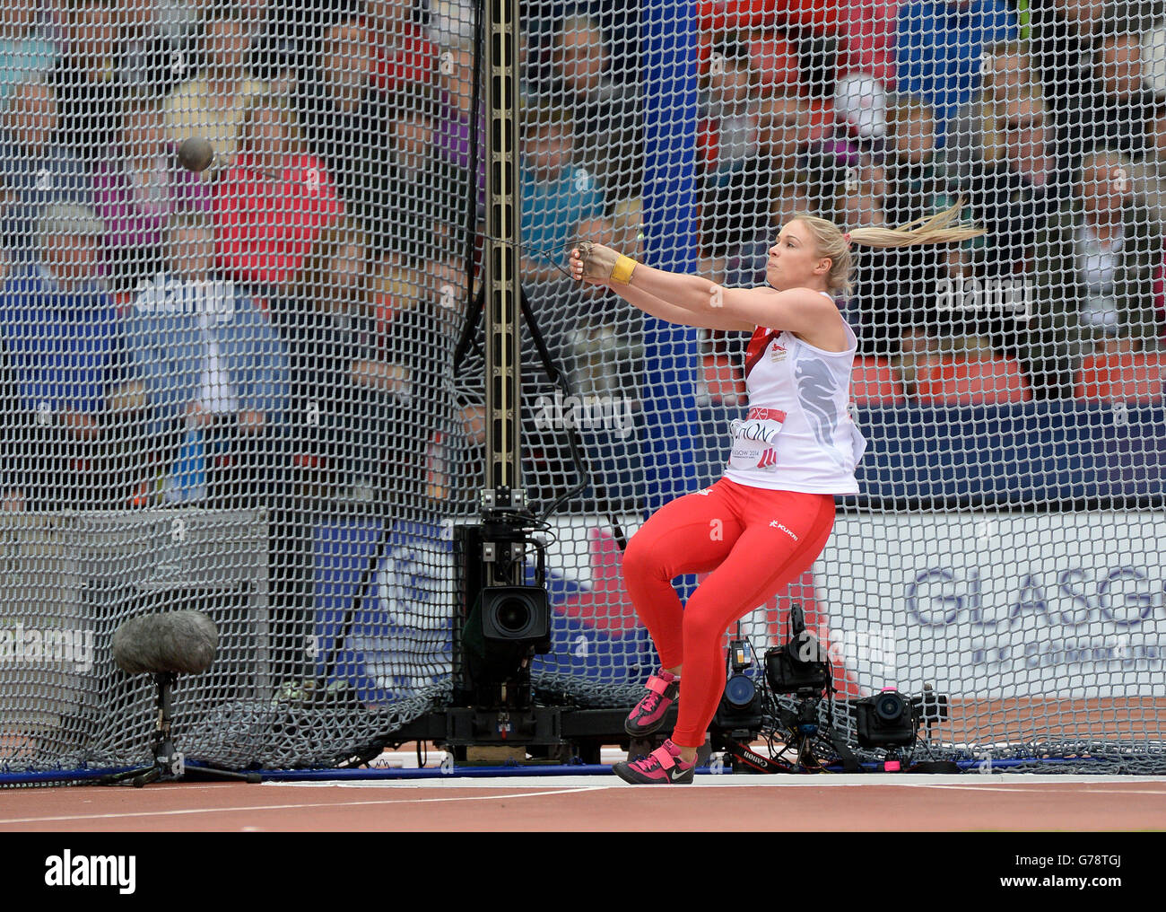 England's Sophie Hitchon in the Women's Hammer Throw at Hampden Park