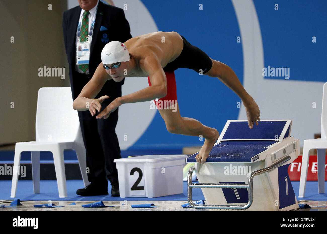 Sport - 2014 Commonwealth Games - Day Four. England's Adam Brown during the Men's 100m Freestyle Final, during the 2014 Commonwealth Games in Glasgow. Stock Photo