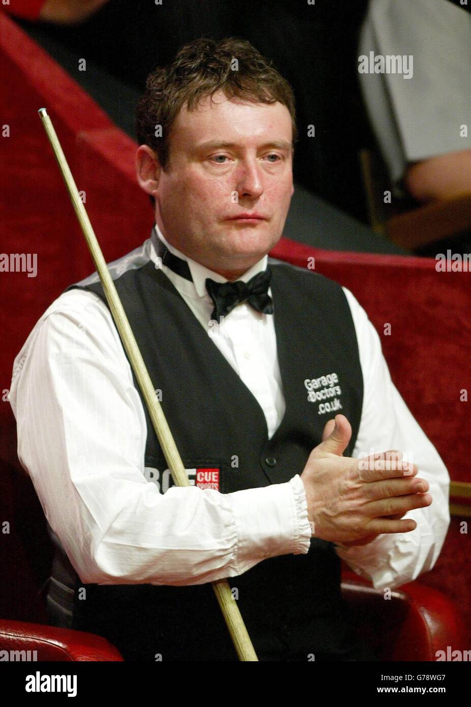 England's Jimmy White during the Embassy World Snooker Championship second round match against fellow country man Stephen Lee at the Crucible Theatre, Sheffield. 17/03/04: Jimmy White who was questioned by police, on suspicion of possessing a class A drug. The 41-year-old was arrested at the Holiday Inn in Preston, Lancs, having been in the city to play an exhibition match at the Guildhall. He was questioned by Lancashire Police and released on police bail until April 21. 23/05/2004: Snooker star Jimmy White who was recovering in an Irish hospital, Sunday May 23, 2004, after an emergency Stock Photo