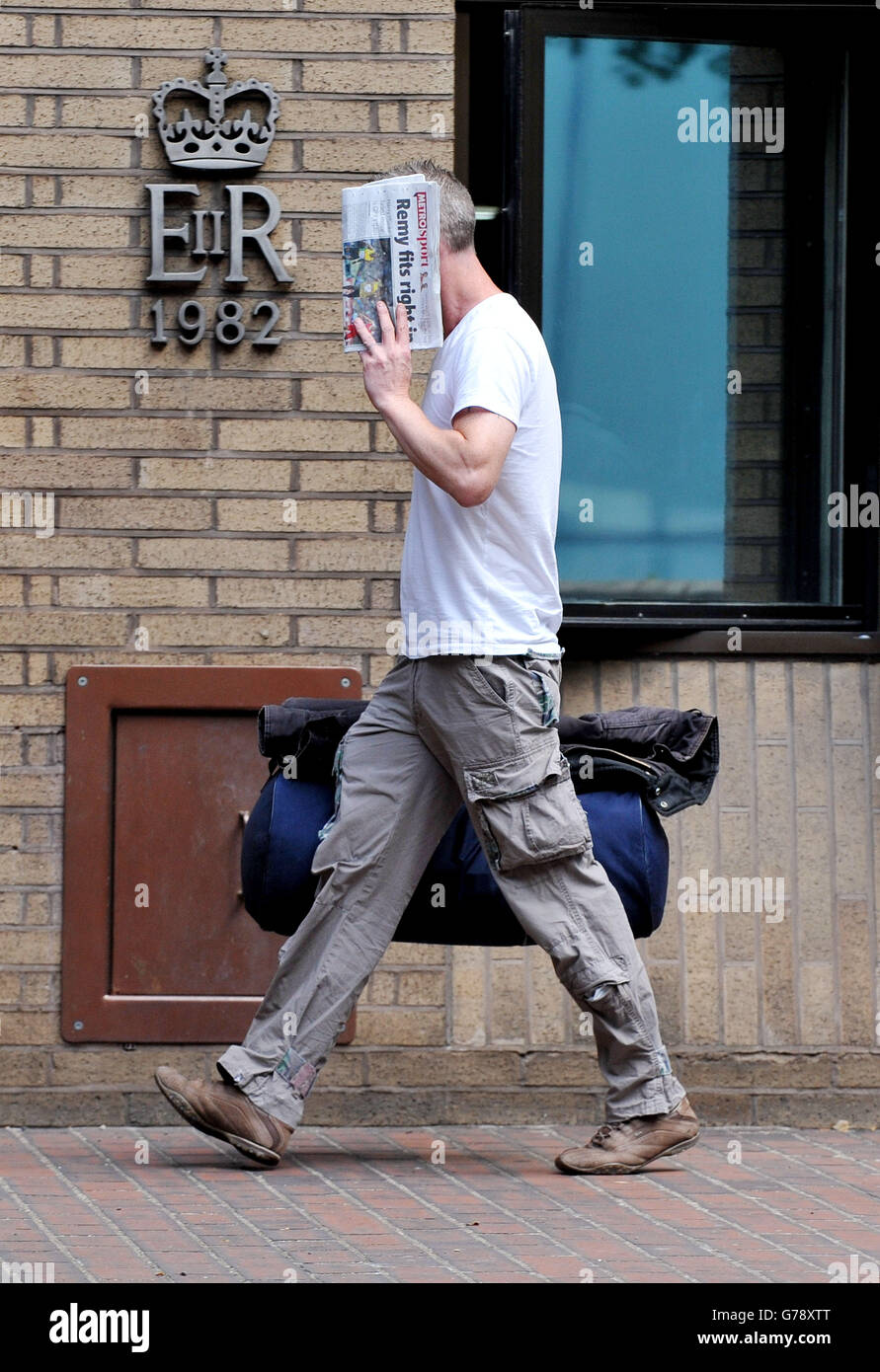 Adrian Horan arrives at Southwark Crown Court, where he is due for sentence for fleecing Royal Marsden cancer hospital of £642,827, along with other defendants, Stacey Tipler, Scott Chaplin, Adrian Horan , Thomas Quinlan, Clinton Woolery, Russell Baker, William Flynn and Roy Harriott. Stock Photo