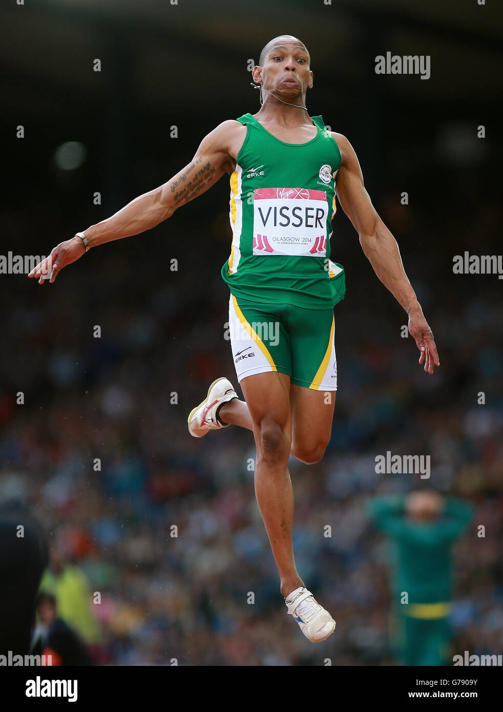 South africas zarck visser during the mens long jump final hires stock photography and images
