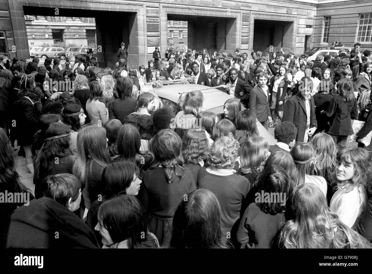 London schoolchildren take part in a mass rally at County Hall ...
